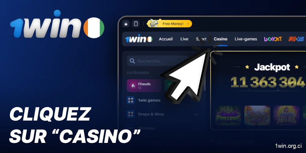 Allez dans la section du casino 1win